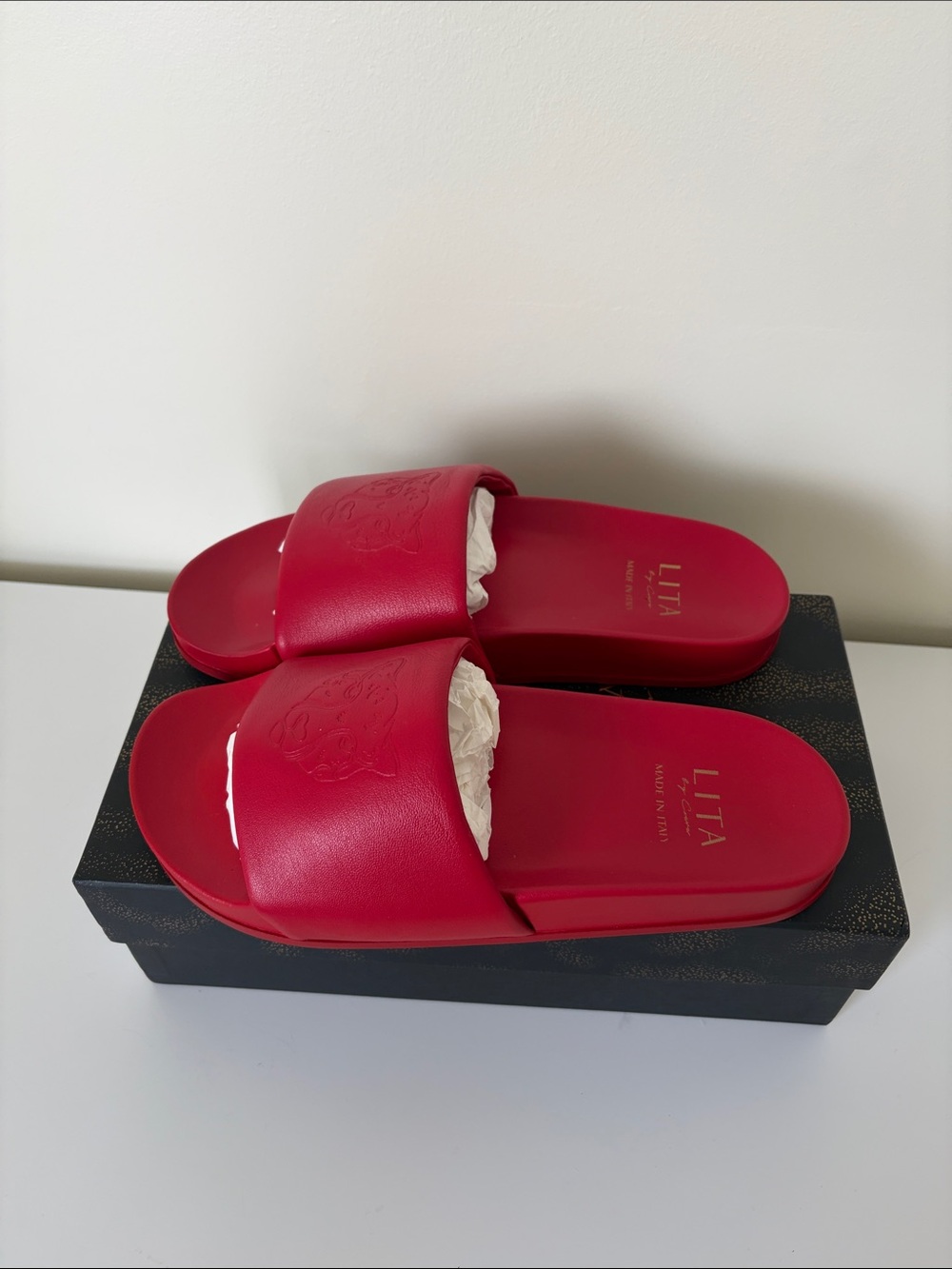 New Leather Slide Sandals - Lita by Ciara - Picture 3 of 8